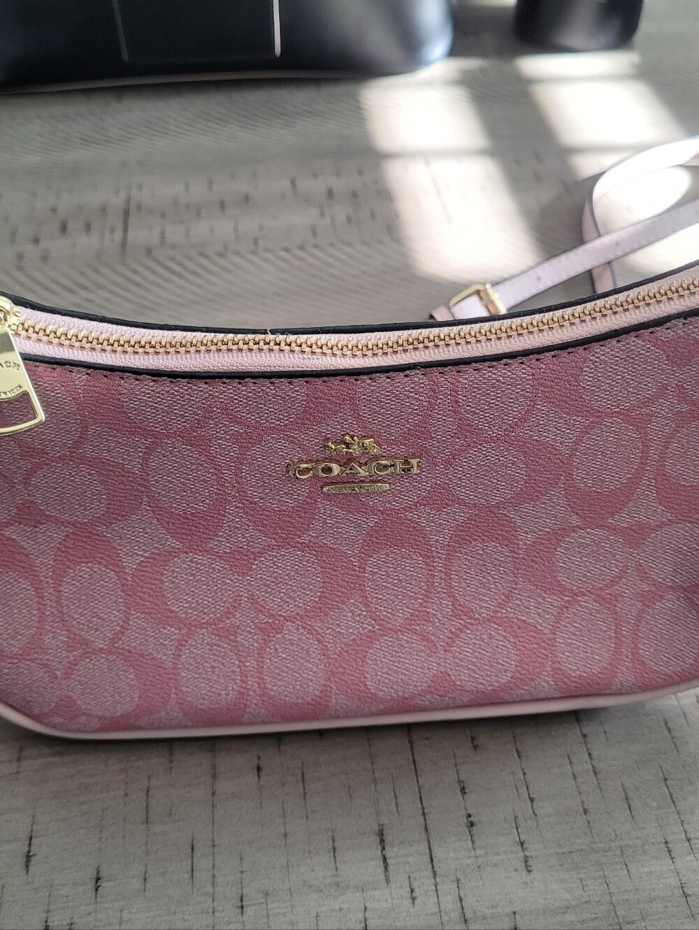 Coach Pink Signature Small Crossbody with Gold Hardware - Picture 4 of 8